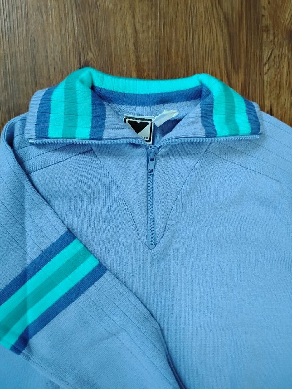 Vintage Obermeyer Misty Stripe Ski Pullover Jacket Wool Sweater